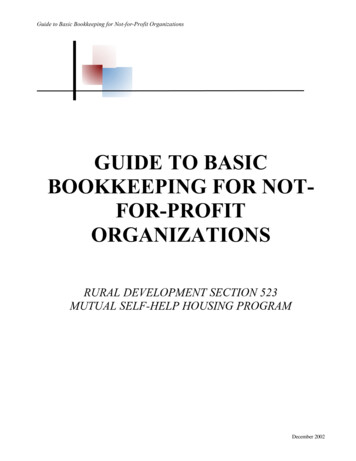 GUIDE TO BASIC BOOKKEEPING FOR NOT- FOR-PROFIT 