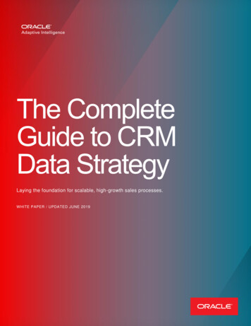 The Complete Guide To CRM Data Strategy - Oracle