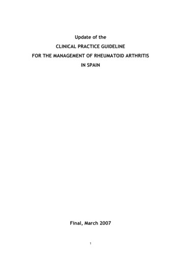 Update Of The CLINICAL PRACTICE GUIDELINE FOR THE .