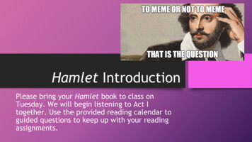 Hamlet Introduction - Humble ISD