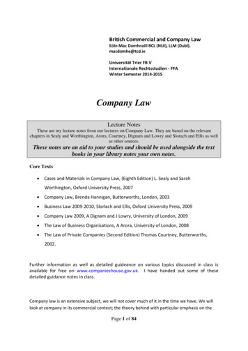 Company Law - Uni Trier