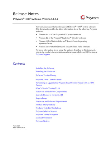 Release Notes For Polycom HDX Systems, Version 3.1