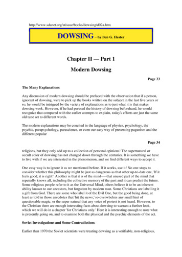 Chapter II Part 1 Modern Dowsing