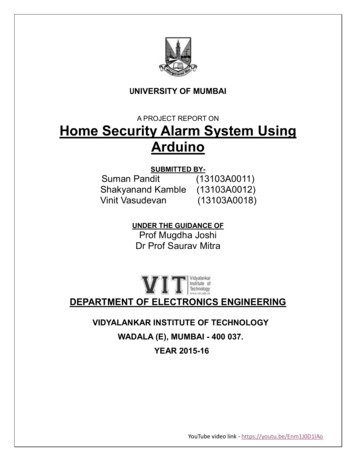 A PROJECT REPORT ON Home Security Alarm System Using Arduino