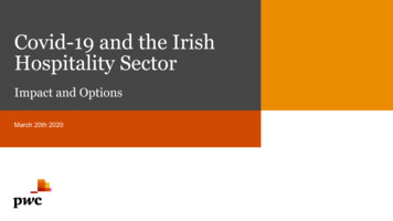 Covid-19 And The Irish Hospitality Sector: Impact And Options