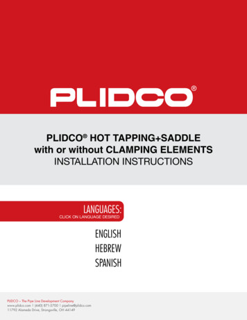 PLIDCO HOT TAPPING SADDLE With Or Without CLAMPING .