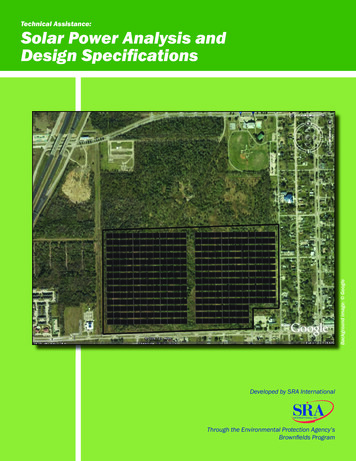 Technical Assistance: Solar Power Analysis And Design .