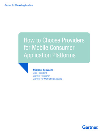 How To Choose Providers For Mobile Consumer Application .