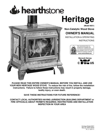 Heritage 8021 Manual - Hearth