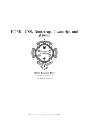 HTML, CSS, Bootstrap, Javascript And JQuery