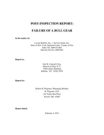 POST-INSPECTION REPORT: FAILURE OF A BULL GEAR
