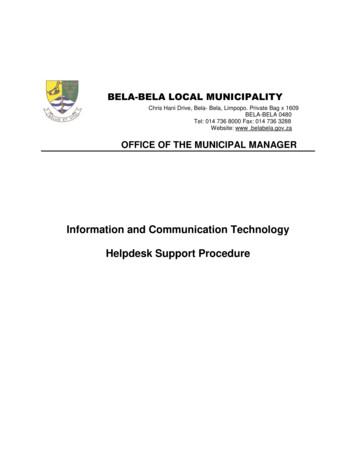 Information And Communication Technology Helpdesk Support .