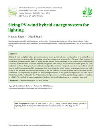 Sizing PV-wind Hybrid Energy System For Lighting