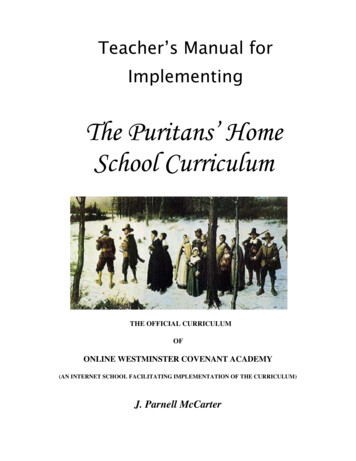 The Puritans’ Home School Curriculum