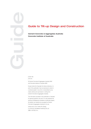 Guide To Tilt‑up Design And Construction - CCAA