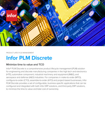 PRODUCT LIFECYCLE MANAGEMENT Infor PLM Discrete