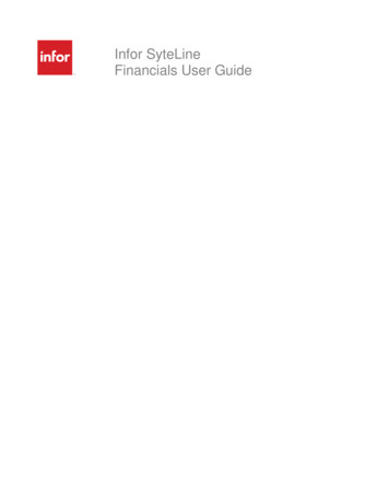 Infor SyteLine Financials User Guide
