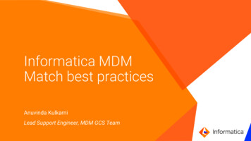 Informatica MDM Match Best Practices