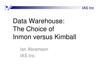 Data Warehouse: The Choice Of Inmon Versus Kimball