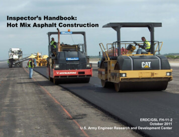 Inspector’s Handbook: Hot Mix Asphalt Construction
