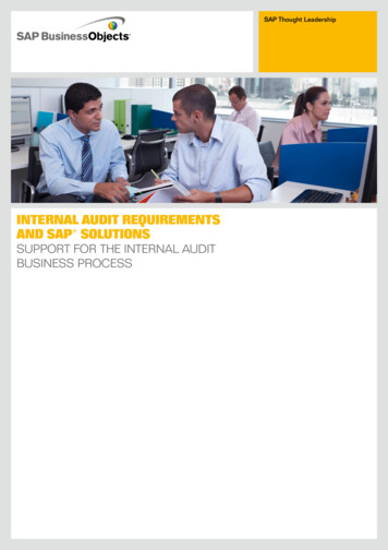 Internal AudIt RequIrements And SaP SolutIons