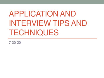 INTERVIEW TIPS AND TECHNIQUES - Texas A&M University