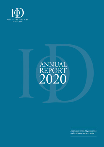 ANNUAL REPORT 2020 - IoD Ireland