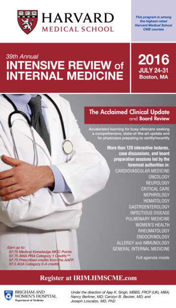 INTENSIVE REVIEW Of 2016 INTERNAL MEDICINE JULY 24-31 .