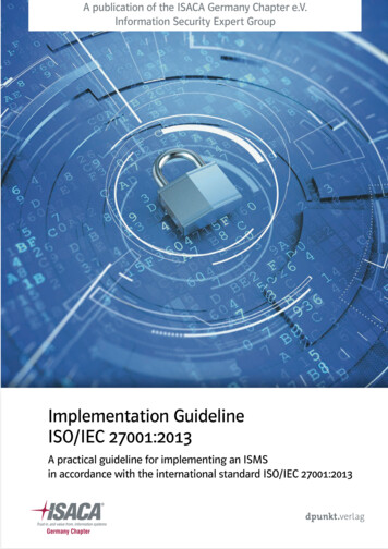 Implementation Guideline ISO/IEC 27001:2013