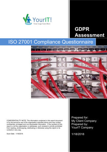 ISO 27001 Compliance Questionnaire - RapidFire Tools