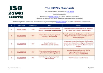 The ISO27k Standards - Iso27001security 