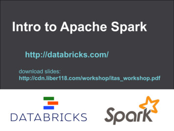 Intro To Apache Spark - Stanford