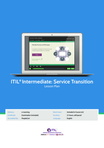 ITIL Intermediate: Service Transition