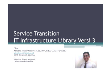 Service Transition IT Infrastructure Library Versi 3