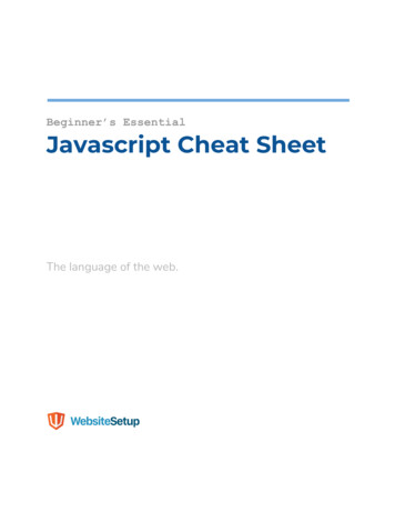 Beginner’s Essential Javascript Cheat Sheet