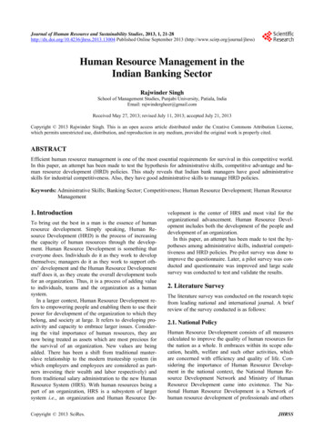 Human Resource Management In The Indian Banking Sector