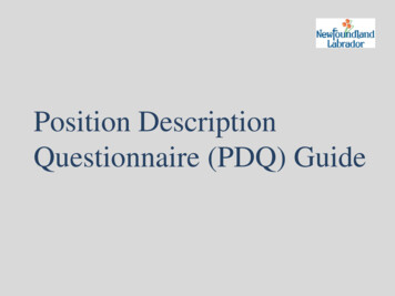 Position Description Questionnaire (PDQ)