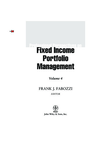 Fixed Income Portfolio Management