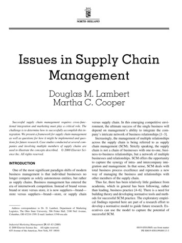 Issues In Supply Chain Management - Dr. Douglas Lambert