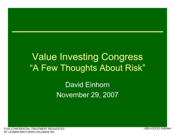 Value Investing Congress - Jenner