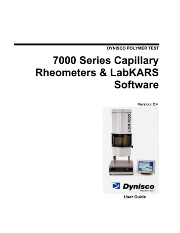 DYNISCO POLYMER TEST 7000 Series Capillary Rheometers .