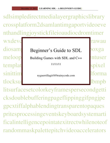 Learning SDL – A BegINNER’S GUIDE