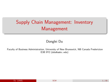 Supply Chain Management: Inventory Management