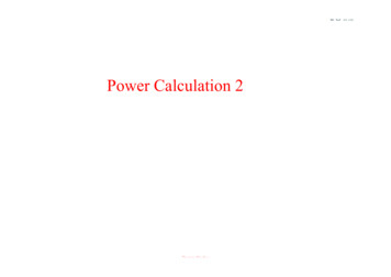 Power Calculation 2 - University Of Sussex