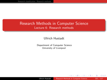 Research Methods In Computer Science
