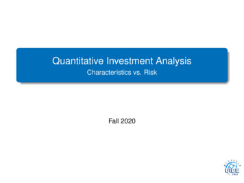 Quantitative Investment Analysis - Zhengyu Cao