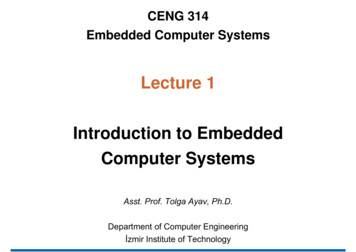 Lecture 1 Introduction To Embedded Computer Systems