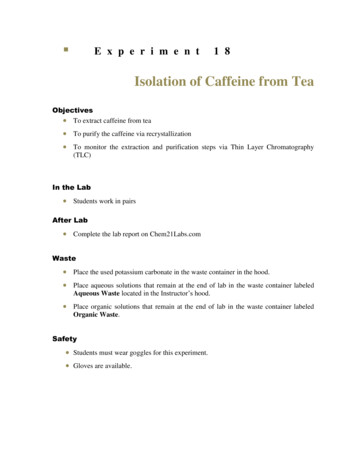 Isolation Of Caffeine From Tea