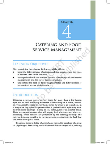 Catering And Food Service Management