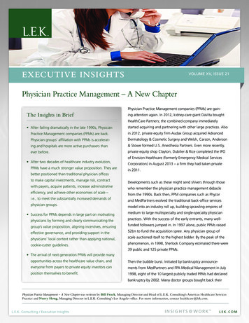 Physician Practice Management – A New Chapter